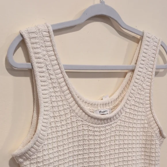 Madewell Cream Ribbed Crop Tank Top - Picture 5 of 7